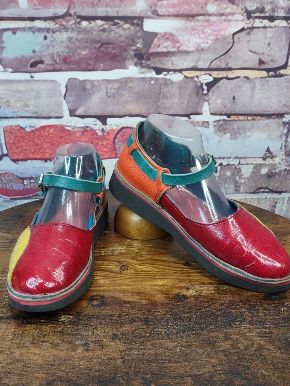 Colorblock Leather Mary Jane Flats